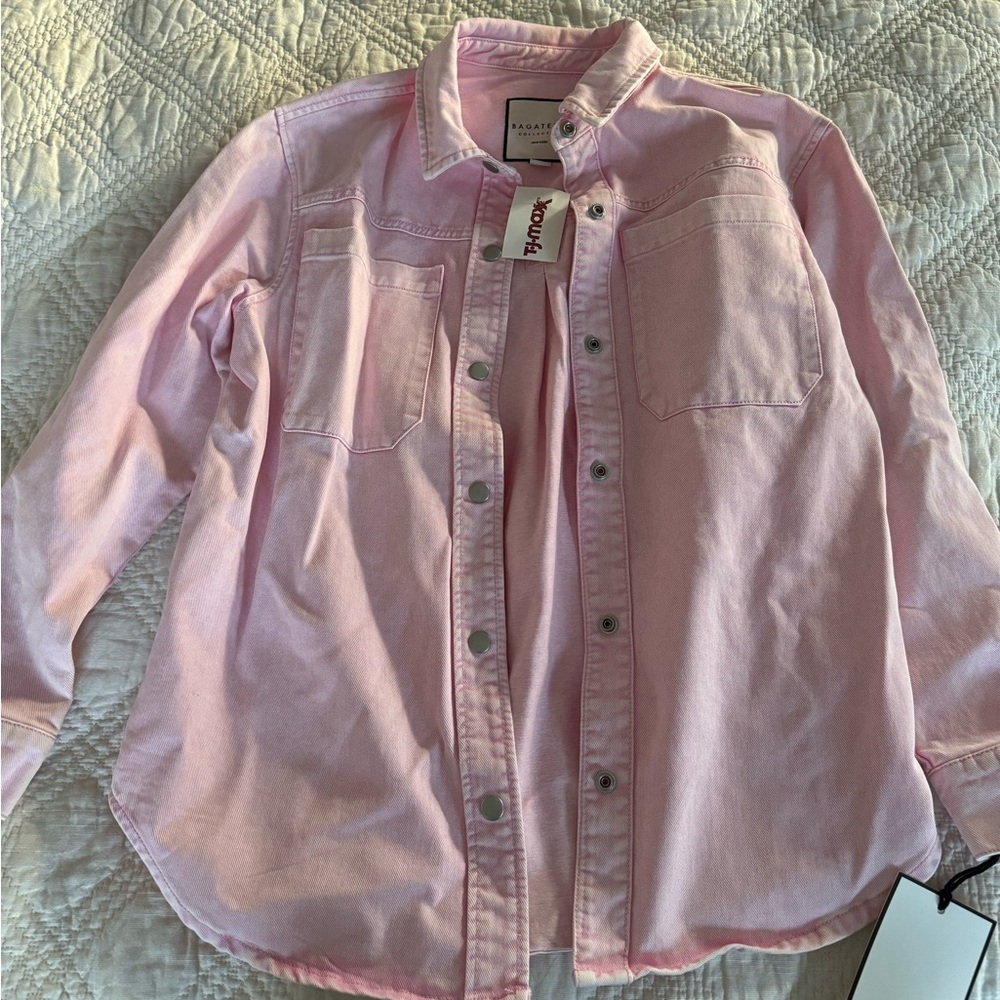 Bagatelle pink Jean shirt jacket NWOT